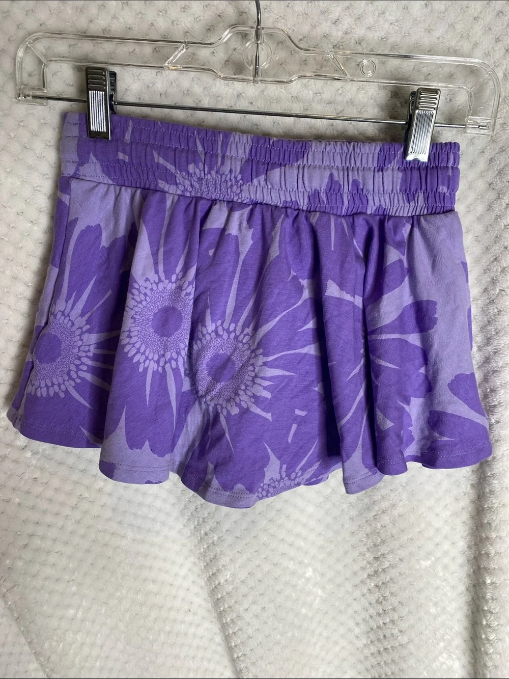 Gap Kids purple knit floral print skort